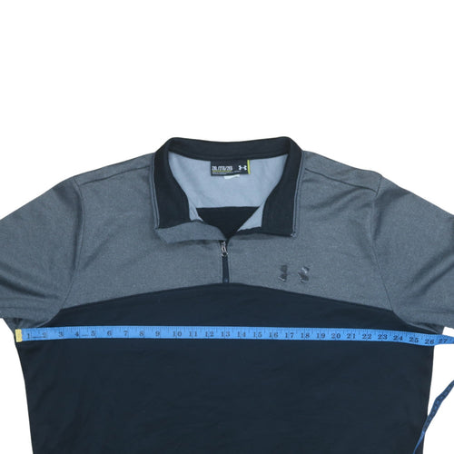 Under Armour Mens Grey & Navy 1/4 Zip Pullover Sweatshirt 2XL