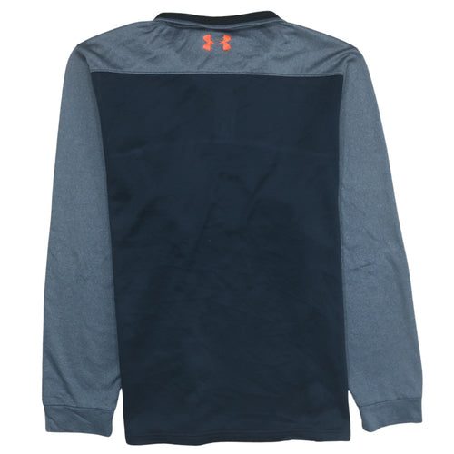 Under Armour Mens Grey & Navy 1/4 Zip Pullover Sweatshirt 2XL