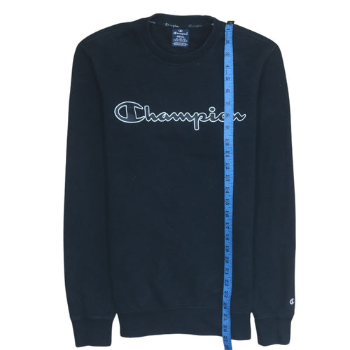 Champion Men's Black Small Crew Neck Pullover Sweatshirt