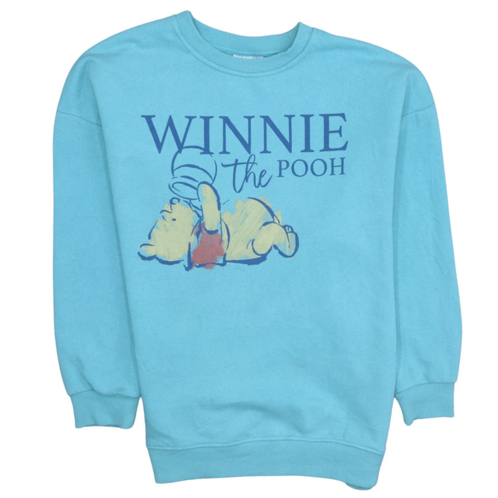 Disney Women Blue Winnie the Pooh Pullover Sweatshirt Size M 12/14