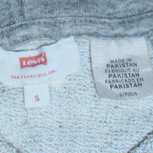 Levi's Men's Grey Pullover Hoodie Small Logo Fleece Sweatshirt