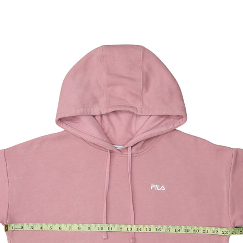 Fila Women’s Pink Pullover Hoodie L Cotton Blend Casual Sweatshirt