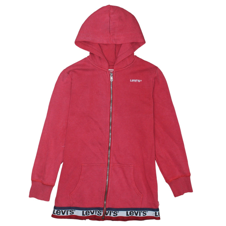 Levi's Boys Red Full Zip Hoodie 12 Years Cotton Blend Casual Logo