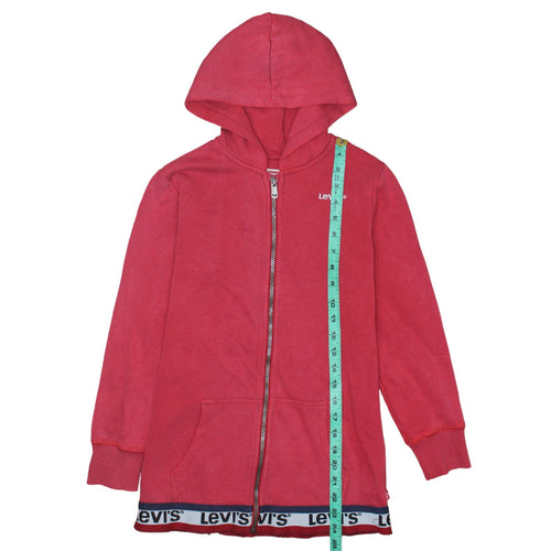 Levi's Boys Red Full Zip Hoodie 12 Years Cotton Blend Casual Logo