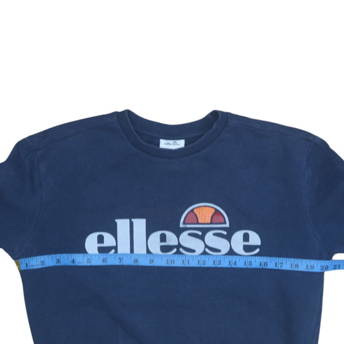 Ellesse Women's Navy Blue Logo Pullover Sweatshirt UK 8