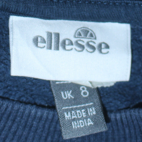 Ellesse Women's Navy Blue Logo Pullover Sweatshirt UK 8