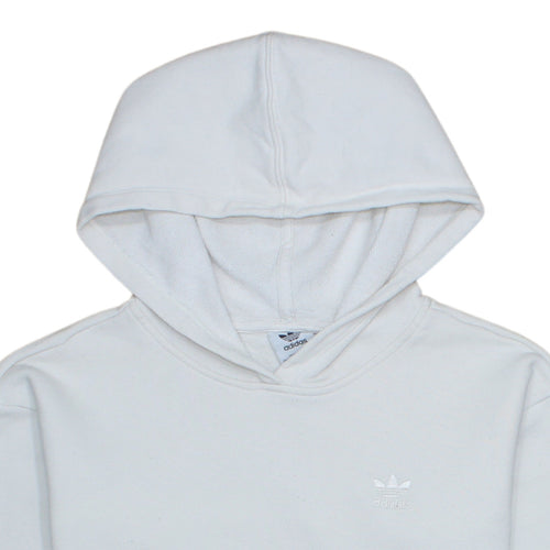 Adidas Women White Pullover Hoodie XS Cotton Logo Sweatshirt