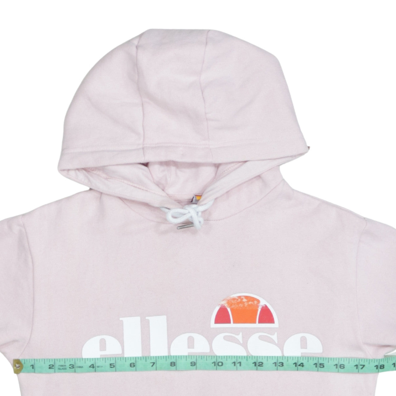 Ellesse Womens Pink Pullover Hoodie UK 6 Classic Logo Cotton Blend