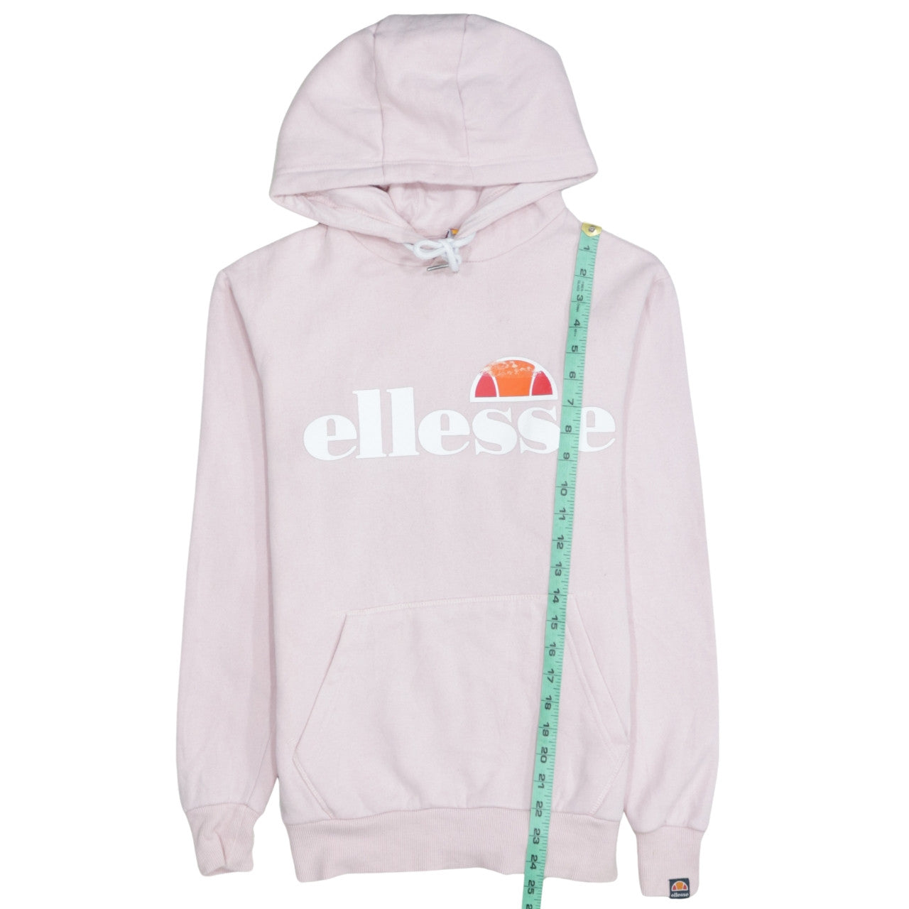 Ellesse Womens Pink Pullover Hoodie UK 6 Classic Logo Cotton Blend