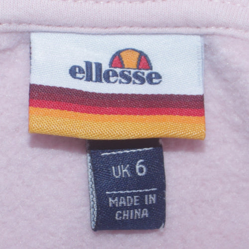Ellesse Womens Pink Pullover Hoodie UK 6 Classic Logo Cotton Blend
