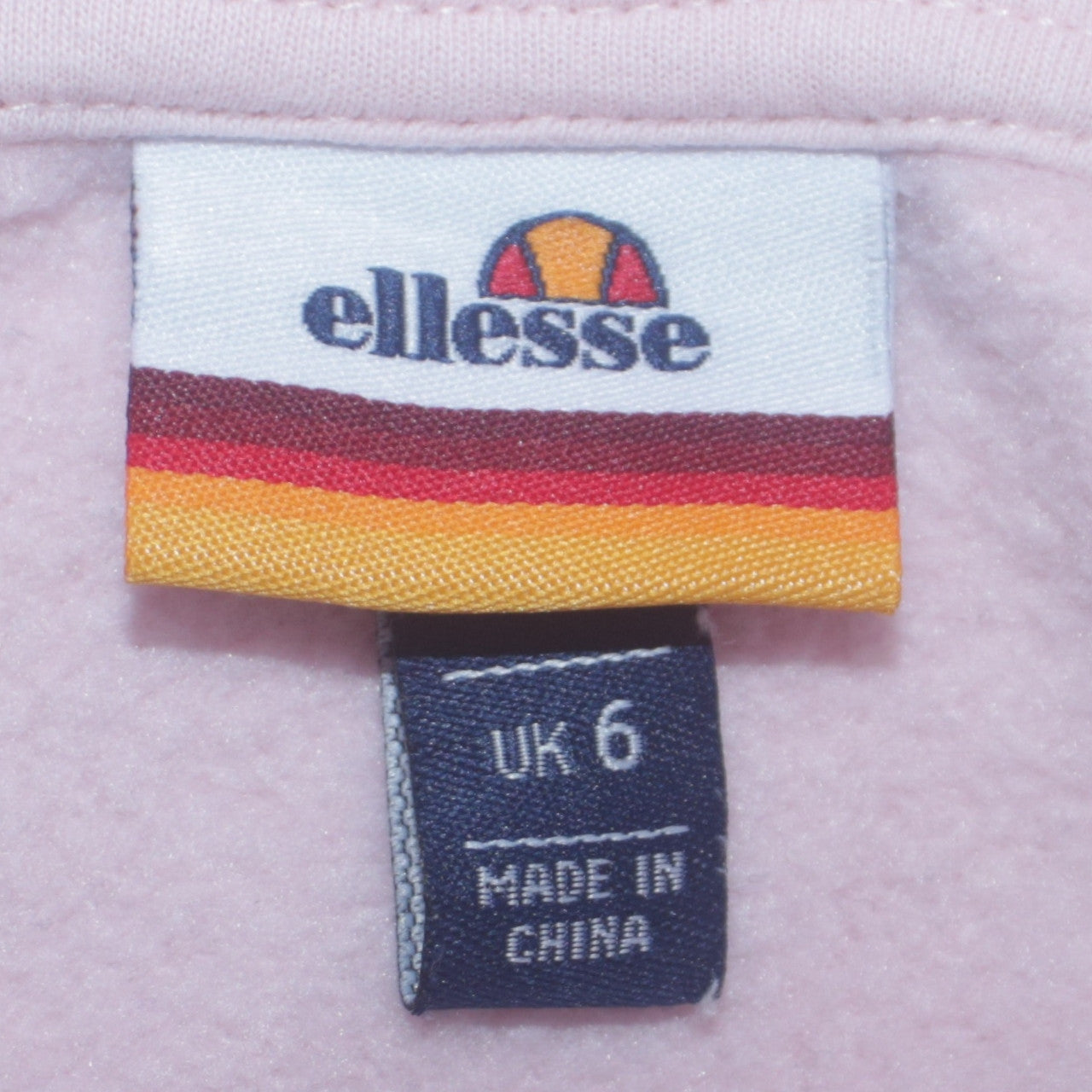 Ellesse Womens Pink Pullover Hoodie UK 6 Classic Logo Cotton Blend
