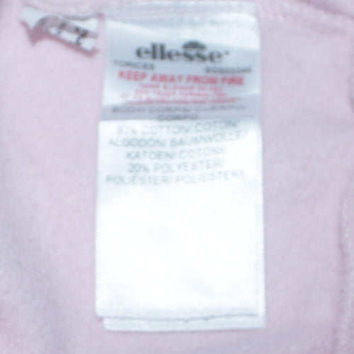 Ellesse Womens Pink Pullover Hoodie UK 6 Classic Logo Cotton Blend