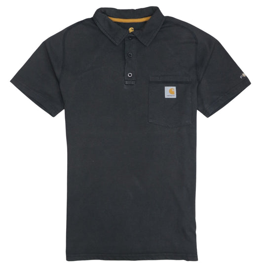 Carhartt Men's Black Small Relaxed Fit Cotton Polo Shirt