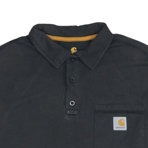 Carhartt Men's Black Small Relaxed Fit Cotton Polo Shirt