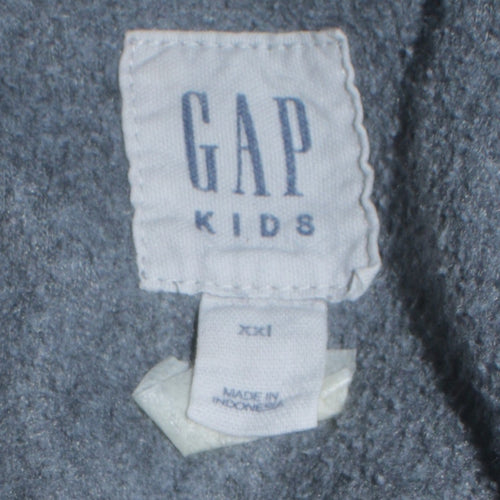 GAP Kids Boys Grey Full Zip Hoodie XXL 13-14 Years Cotton Blend