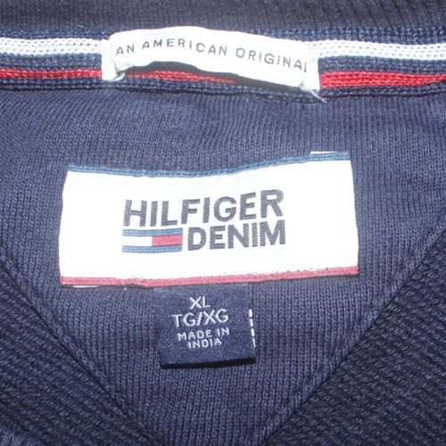 Tommy Hilfiger Men's Blue XL Logo Crew Neck Sweatshirt