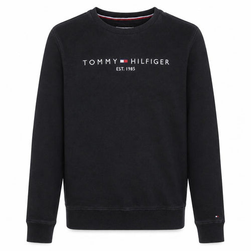 Tommy Hilfiger Boys Black Logo Crew Neck Sweatshirt Size 16 Years