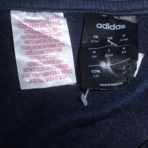Adidas Boys Navy Blue Full Zip Hoodie Age 13-14 Years Lined Sportswear