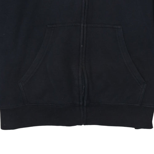 Champion Men's Black Full Zip Hoodie Size L Logo Fleece