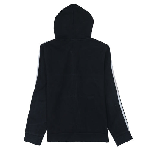 Adidas Women Black Full Zip Hoodie L Hooded Sweatshirt Casual