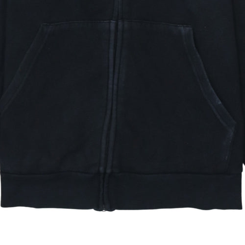 Adidas Women Black Full Zip Hoodie L Hooded Sweatshirt Casual