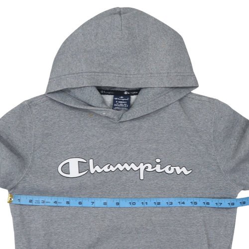 Champion Womens Grey XS Pullover Hoodie with Logo