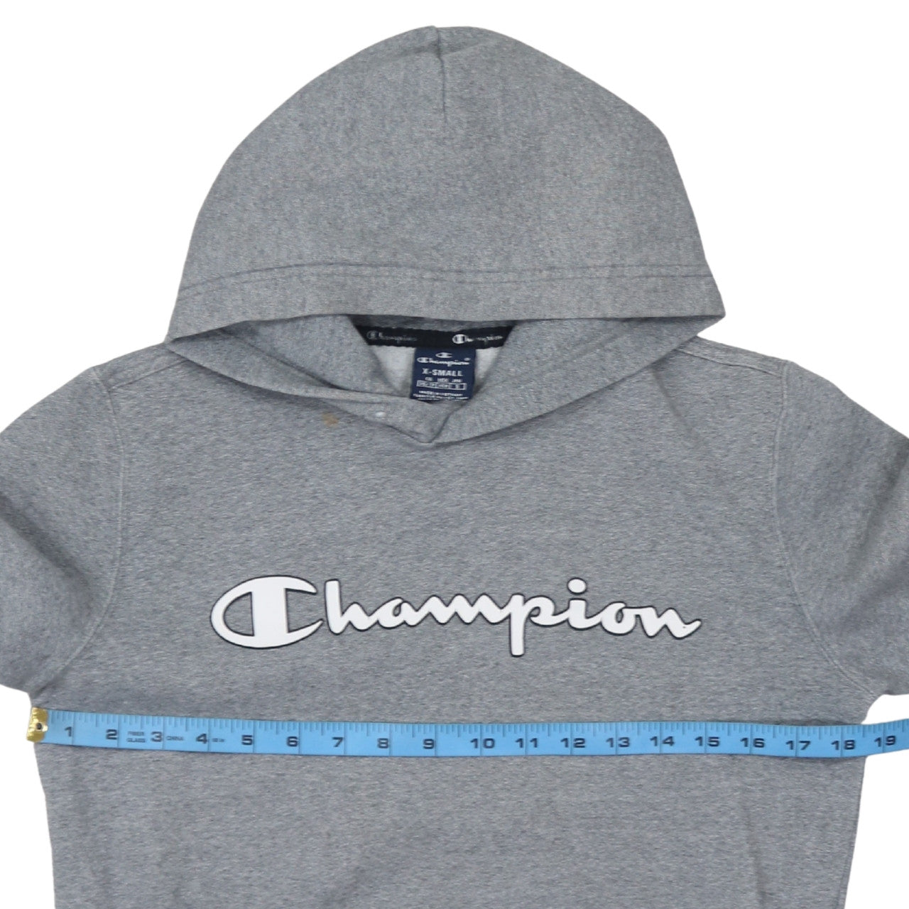 Champion Womens Grey XS Pullover Hoodie with Logo