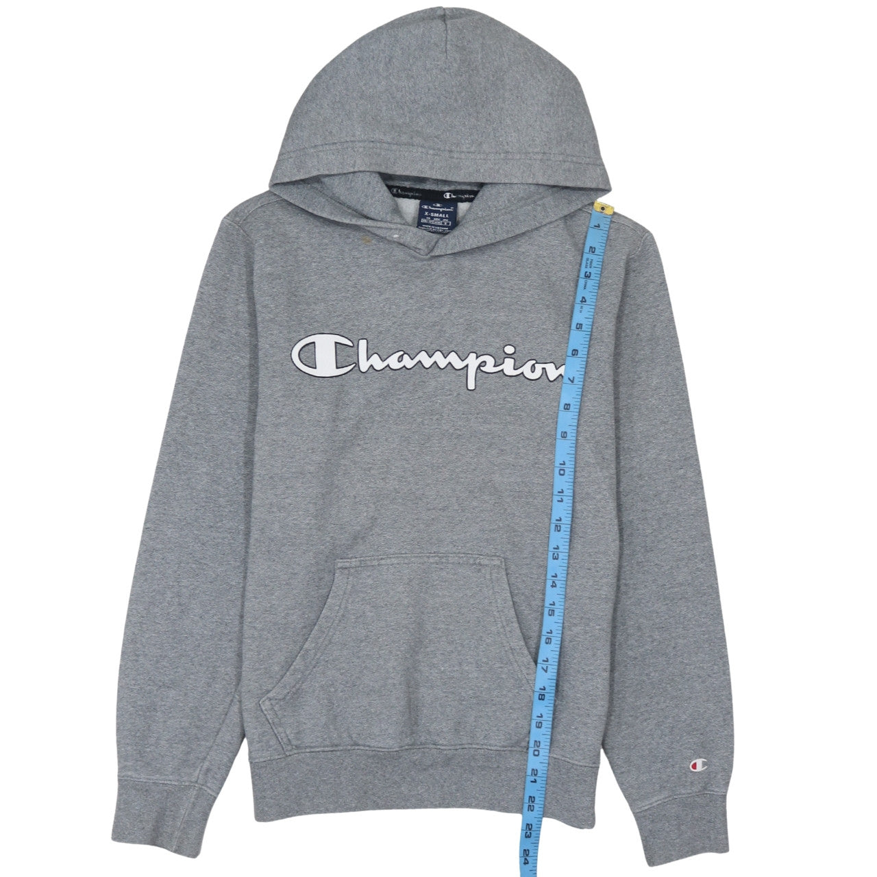 Champion Womens Grey XS Pullover Hoodie with Logo