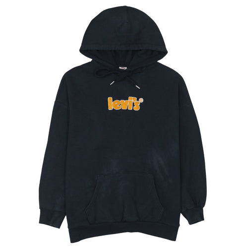 Levi's Men's Black Pullover Hoodie S Embroidered Logo Fleece