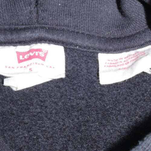 Levi's Men's Black Pullover Hoodie S Embroidered Logo Fleece