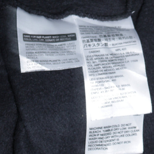 Levi's Men's Black Pullover Hoodie S Embroidered Logo Fleece