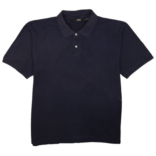 FILA Men's Blue Cotton Short Sleeve Polo Shirt Size M