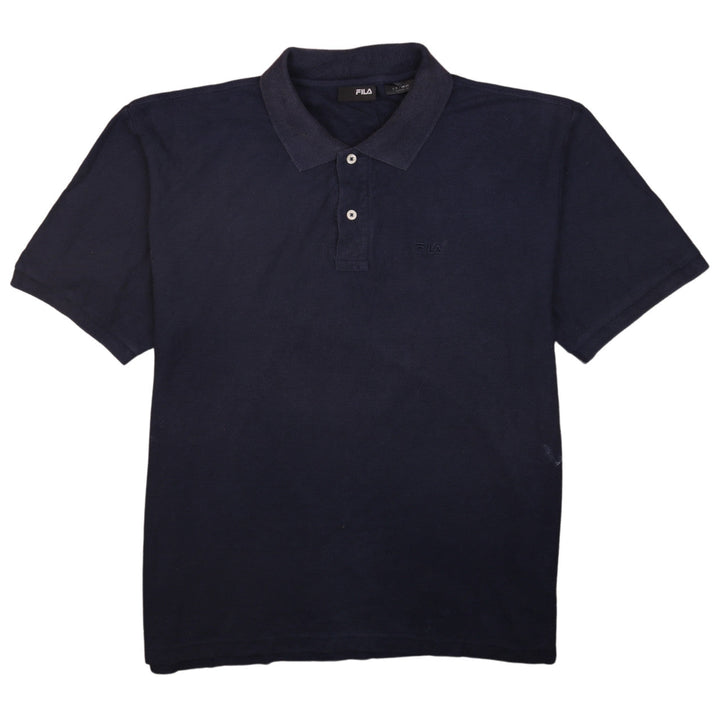 FILA Men's Blue Cotton Short Sleeve Polo Shirt Size M
