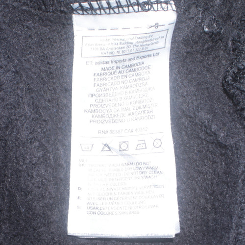 Adidas Boys Black Hoodie 13-14 Years Pullover Sportswear Sweatshirt