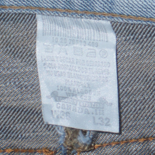 Levi's 501 Men's Blue Light Wash Distressed Straight Denim Jeans 36W 32L
