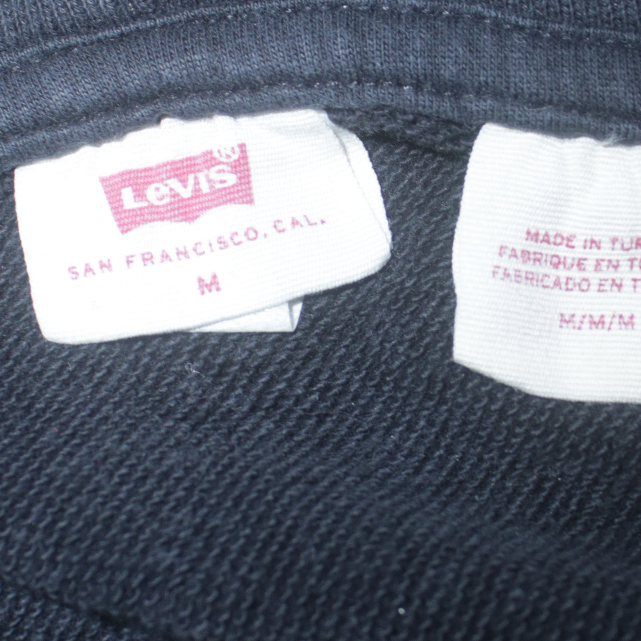 Levi's Men's Black Pullover Hoodie M Regular Fit Fleece Sweatshirt