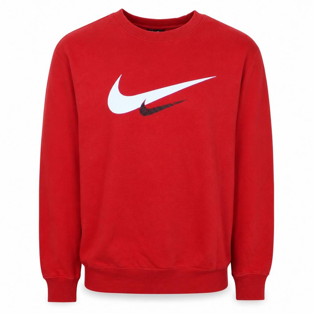 Front view of Nike Men's Red Crew Neck Pullover Sweatshirt, size S
