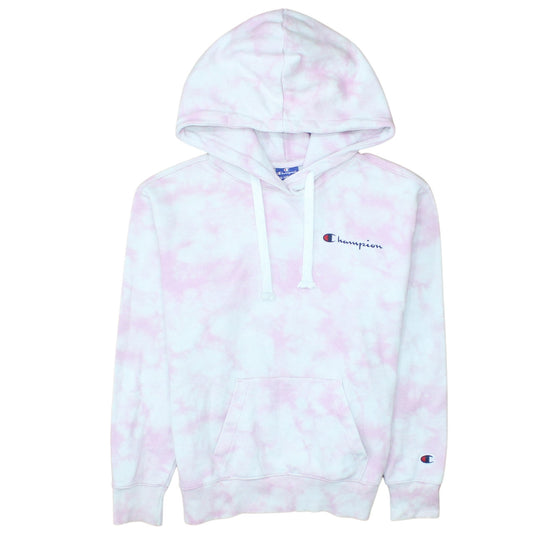 Champion Womens XS Pink Tie Dye Pullover Hoodie Sweatshirt