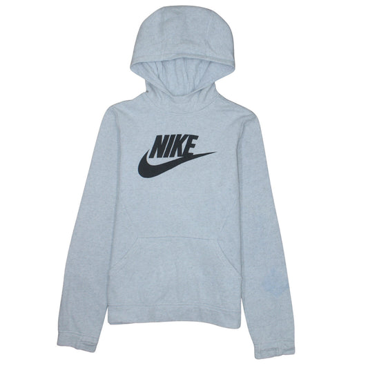 Nike Boys Grey Pullover Hoodie XL 13-15 Years Cotton Blend Logo Sweatshirt