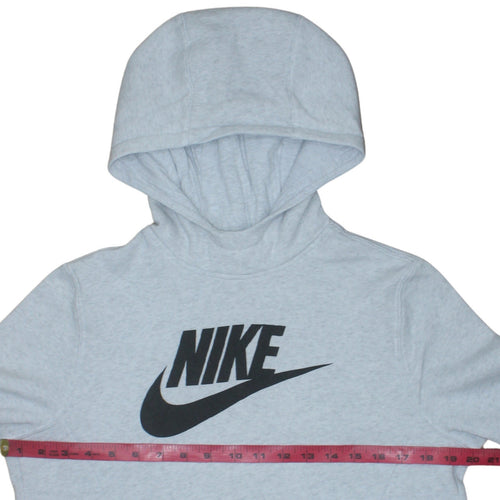 Nike Boys Grey Pullover Hoodie XL 13-15 Years Cotton Blend Logo Sweatshirt