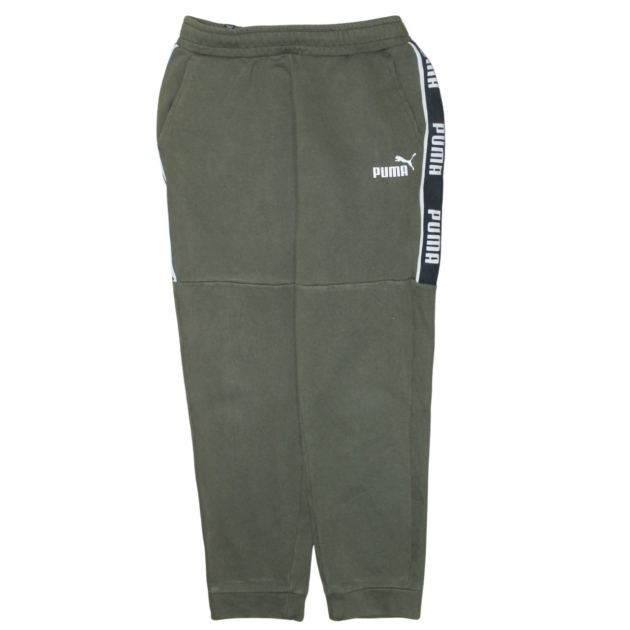 Puma Men’s Green Jogger Sweatpants M Fleece Tapered Fit