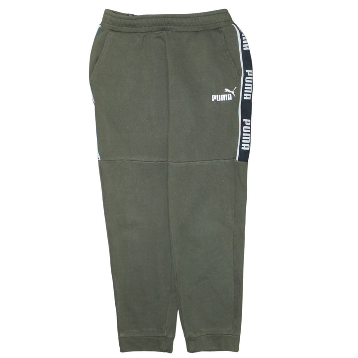 Puma Men’s Green Jogger Sweatpants M Fleece Tapered Fit