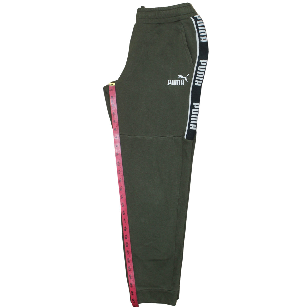 Puma Men’s Green Jogger Sweatpants M Fleece Tapered Fit