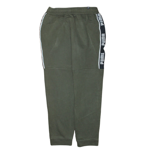 Puma Men’s Green Jogger Sweatpants M Fleece Tapered Fit