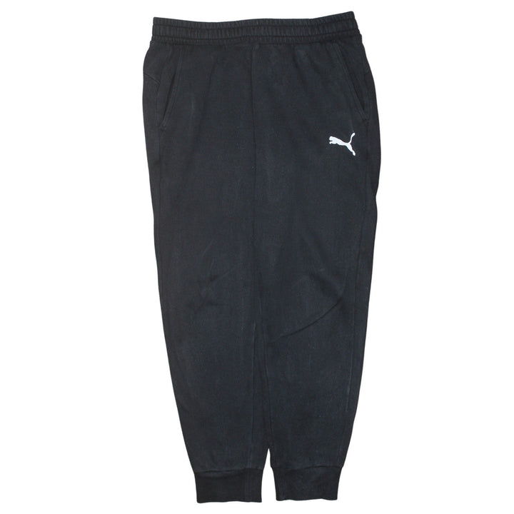 Puma Men’s Black Fleece Joggers L Regular Fit Elastic Waist