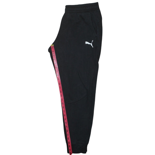 Puma Men’s Black Fleece Joggers L Regular Fit Elastic Waist