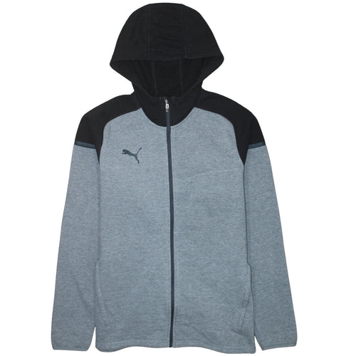 Puma Men’s Grey Full Zip Hoodie Size L Sports Fleece Jacket