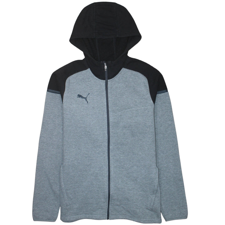 Puma Men’s Grey Full Zip Hoodie Size L Sports Fleece Jacket