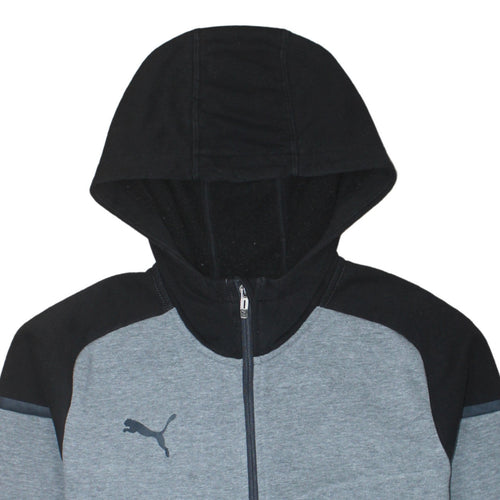 Puma Men’s Grey Full Zip Hoodie Size L Sports Fleece Jacket