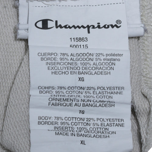 Champion Men's White XL Pullover Sweatshirt Embroidered Logo